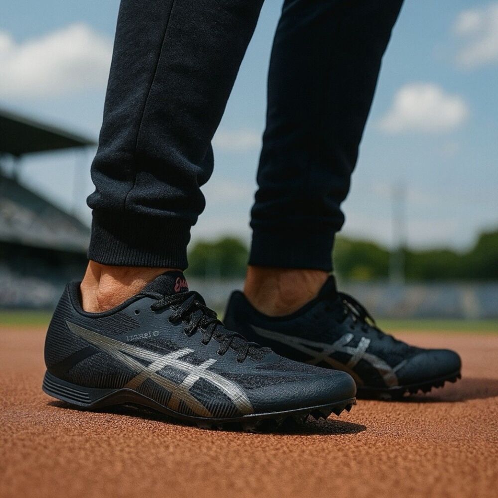 ASICS Hyper MD 8 Track & Field Spikes Mens 6 Black Stripes 1093A198-001 Athletic